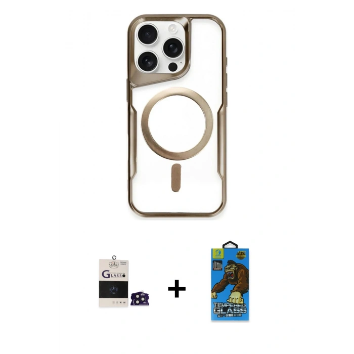MARSİLYAN™- iPhone 14 Pro Max Kılıf Yadigar Klasik Özel Seri - Siyah 18D Cam Ekran Koruyucu + Derin Mor Bilvis Titan Kamera Lens