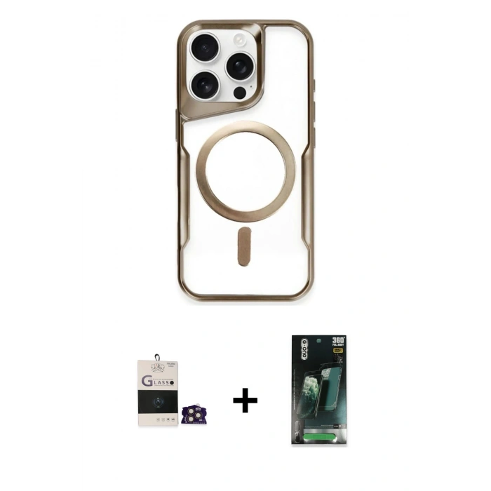 MARSİLYAN™- iPhone 14 Pro Max Kılıf Yadigar Klasik Özel Seri - Siyah 360 Mat Full Body Arka Koruyucu + Bilvis Titan Kamera Lens - GD