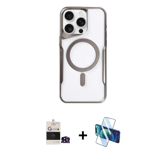 MARSİLYAN™- iPhone 14 Pro Max Kılıf Yadigar Klasik Özel Seri - Siyah 3D Antistatik Cam Ekran Koruyucu + Bilvis Titan Kamera Lens - SH