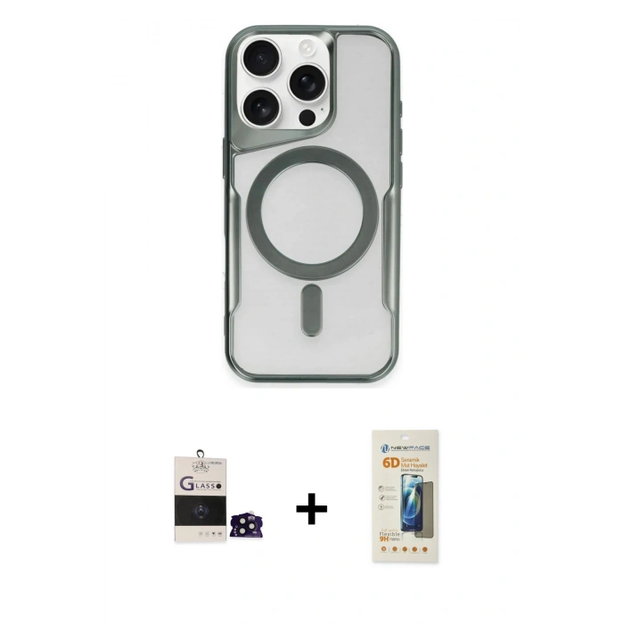 MARSİLYAN™- iPhone 14 Pro Max Kılıf Yadigar Klasik Özel Seri - Siyah 6D Mat Seramik Hayalet Nano Ekran Koruyucu + Siyah Bilvis Titan Kamera Lens