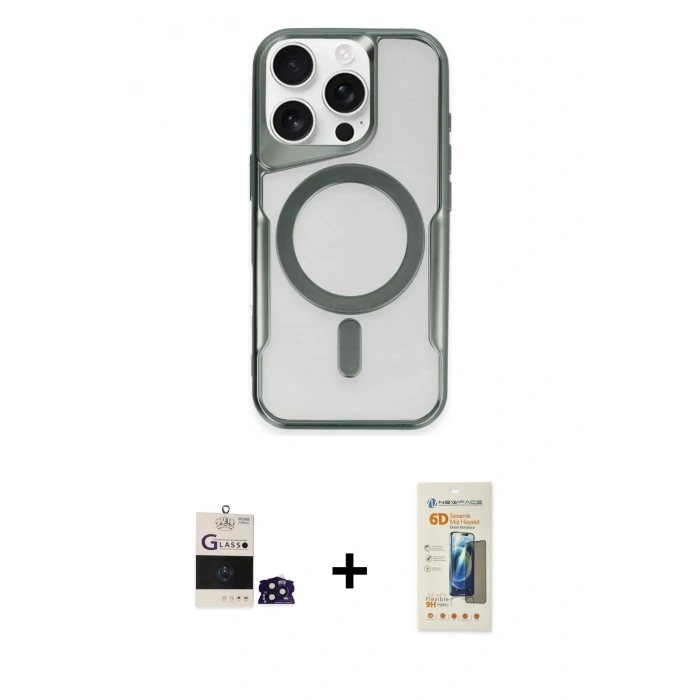 MARSİLYAN™- iPhone 14 Pro Max Kılıf Yadigar Klasik Özel Seri - Siyah 6D Mat Seramik Hayalet Nano Ekran Koruyucu + Bilvis Titan Kamera Lens - DNMR