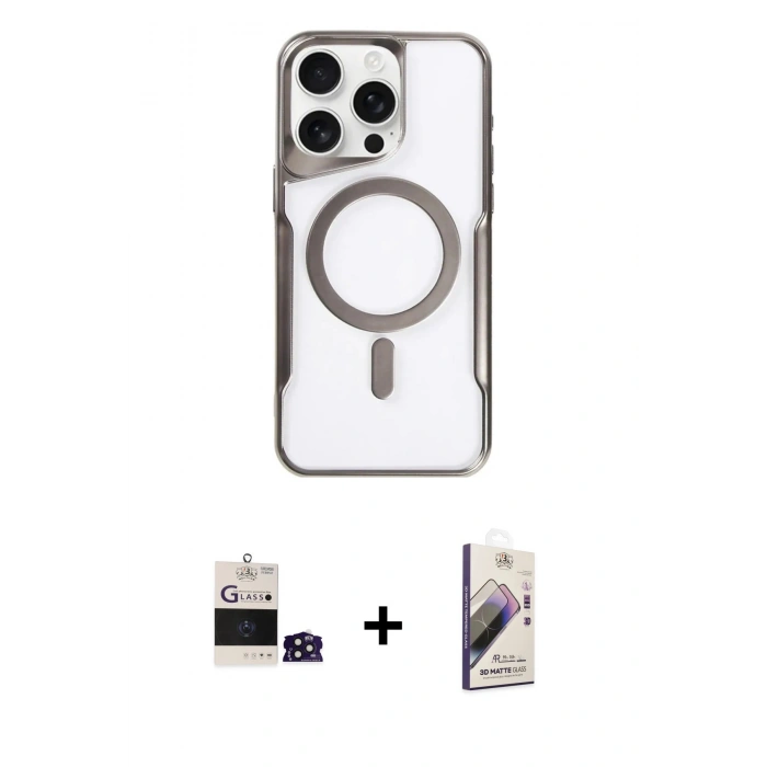 MARSİLYAN™- iPhone 14 Pro Max Kılıf Yadigar Klasik Özel Seri - Siyah Bilvis 3D Mat Cam Ekran Koruyucu + Bilvis Titan Kamera Lens - DNMR