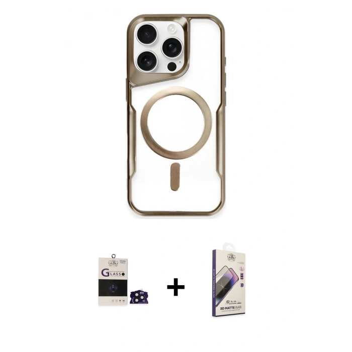 MARSİLYAN™- iPhone 14 Pro Max Kılıf Yadigar Klasik Özel Seri - Siyah Bilvis 3D Mat Cam Ekran Koruyucu + Bilvis Titan Kamera Lens - DNMR