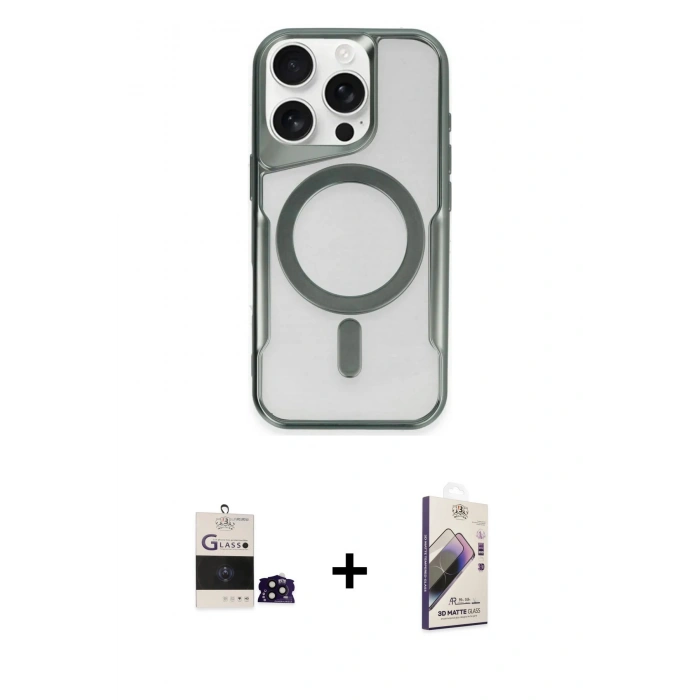 MARSİLYAN™- iPhone 14 Pro Max Kılıf Yadigar Klasik Özel Seri - Siyah Bilvis 3D Mat Cam Ekran Koruyucu + Siyah Bilvis Titan Kamera Lens