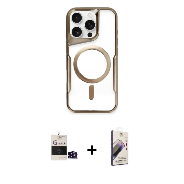 MARSİLYAN™- iPhone 14 Pro Max Kılıf Yadigar Klasik Özel Seri - Siyah Bilvis 3D Mat Cam Ekran Koruyucu + Siyah Bilvis Titan Kamera Lens