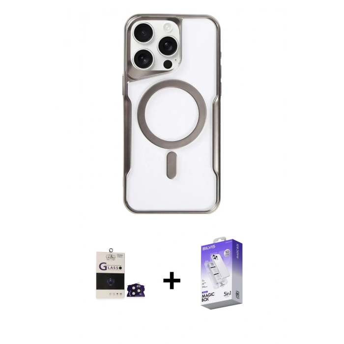 MARSİLYAN™- iPhone 14 Pro Max Kılıf Yadigar Klasik Özel Seri - Siyah Bilvis 5in1 3D Magic Cam Ekran Koruyucu + Bilvis Titan Kamera Lens - DNMR
