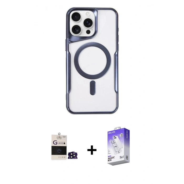MARSİLYAN™- iPhone 14 Pro Max Kılıf Yadigar Klasik Özel Seri - Siyah Bilvis 5in1 3D Magic Cam Ekran Koruyucu + Bilvis Titan Kamera Lens - DNMR