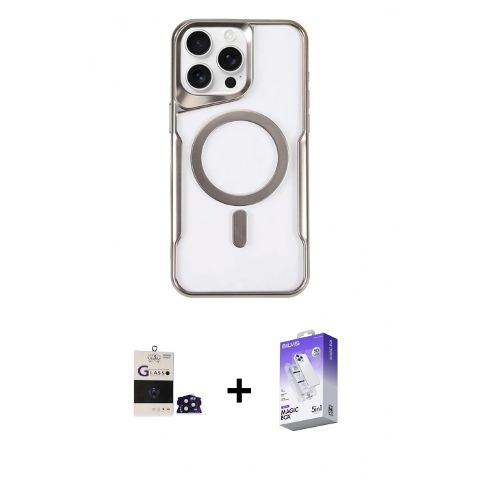MARSİLYAN™- iPhone 14 Pro Max Kılıf Yadigar Klasik Özel Seri - Siyah Bilvis 5in1 3D Magic Cam Ekran Koruyucu + Bilvis Titan Kamera Lens - DNMR