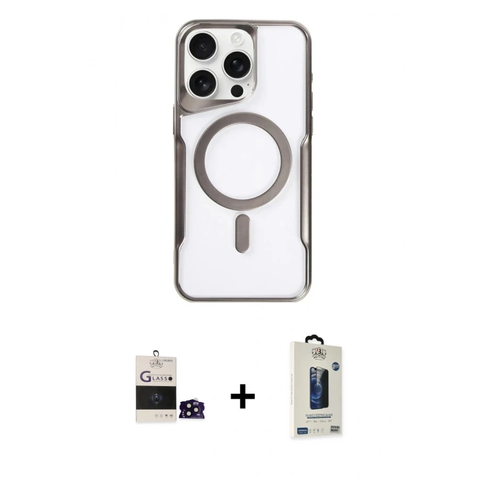 MARSİLYAN™- iPhone 14 Pro Max Kılıf Yadigar Klasik Özel Seri - Siyah Bilvis Hayalet Cam Ekran Koruyucu + Bilvis Titan Kamera Lens - SH