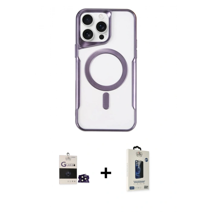 MARSİLYAN™- iPhone 14 Pro Max Kılıf Yadigar Klasik Özel Seri - Siyah Bilvis Hayalet Cam Ekran Koruyucu + Bilvis Titan Kamera Lens - SH
