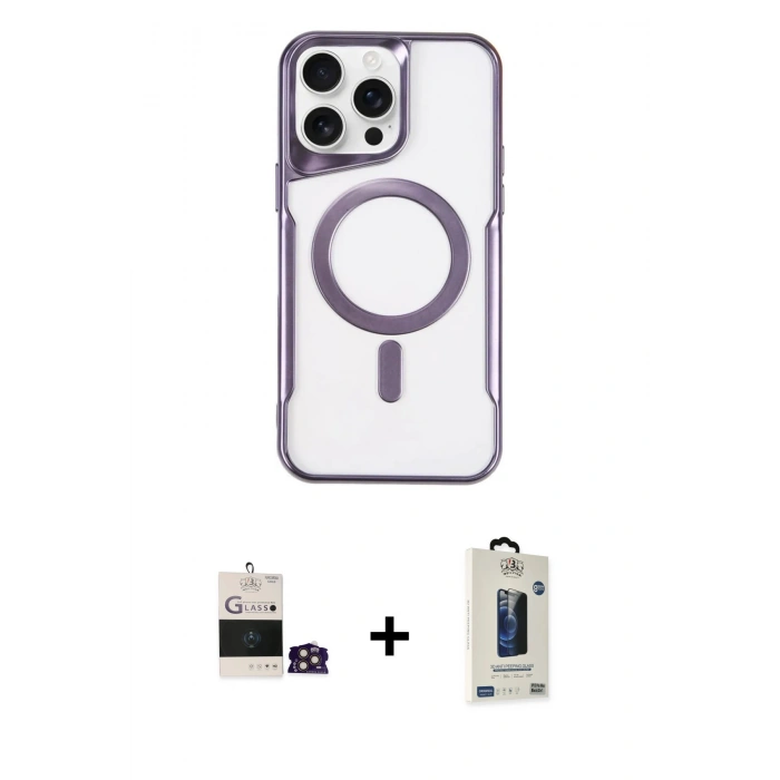 MARSİLYAN™- iPhone 14 Pro Max Kılıf Yadigar Klasik Özel Seri - Siyah Bilvis Hayalet Cam Ekran Koruyucu + Bilvis Titan Kamera Lens - GD