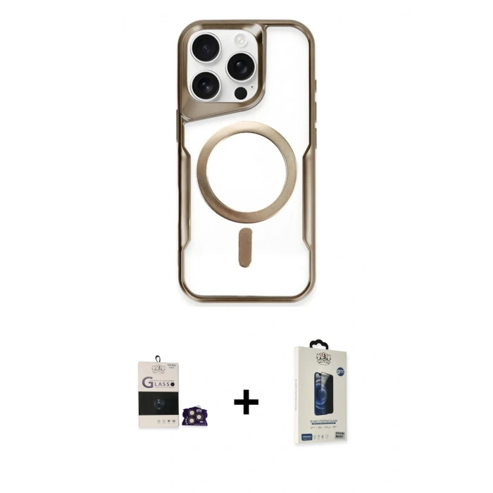 MARSİLYAN™- iPhone 14 Pro Max Kılıf Yadigar Klasik Özel Seri - Siyah Bilvis Hayalet Cam Ekran Koruyucu + Bilvis Titan Kamera Lens - GD