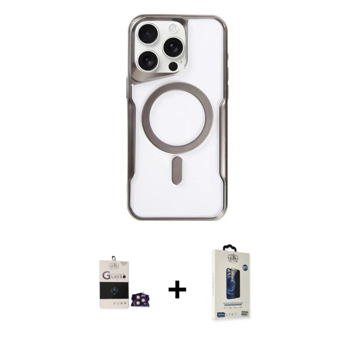 MARSİLYAN™- iPhone 14 Pro Max Kılıf Yadigar Klasik Özel Seri - Siyah Bilvis Hayalet Cam Ekran Koruyucu + Bilvis Titan Kamera Lens - GD