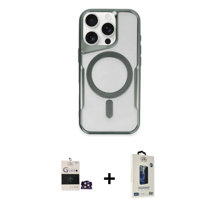 MARSİLYAN™- iPhone 14 Pro Max Kılıf Yadigar Klasik Özel Seri - Siyah Bilvis Hayalet Cam Ekran Koruyucu + Bilvis Titan Kamera Lens - GD