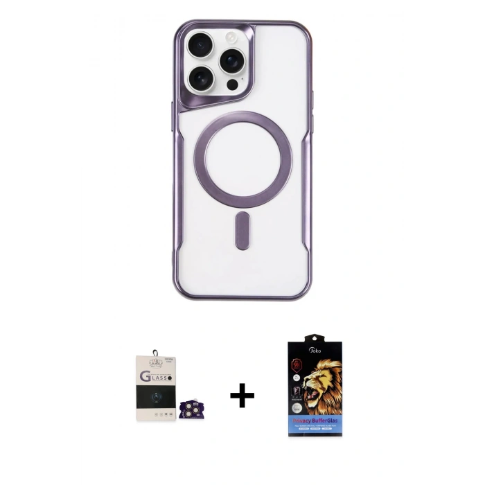 MARSİLYAN™- iPhone 14 Pro Max Kılıf Yadigar Klasik Özel Seri - Siyah Buffer Hayalet Cam Ekran Koruyucu + Bilvis Titan Kamera Lens - GD
