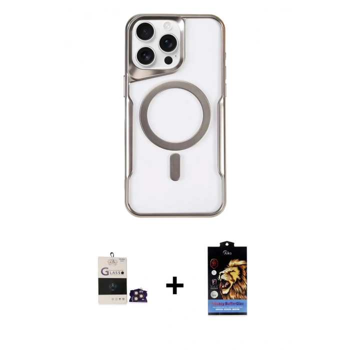 MARSİLYAN™- iPhone 14 Pro Max Kılıf Yadigar Klasik Özel Seri - Siyah Buffer Hayalet Cam Ekran Koruyucu + Bilvis Titan Kamera Lens - GD