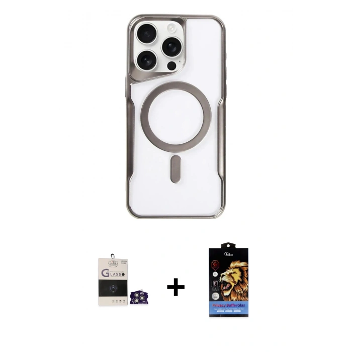 MARSİLYAN™- iPhone 14 Pro Max Kılıf Yadigar Klasik Özel Seri - Siyah Buffer Hayalet Cam Ekran Koruyucu + Bilvis Titan Kamera Lens - GS