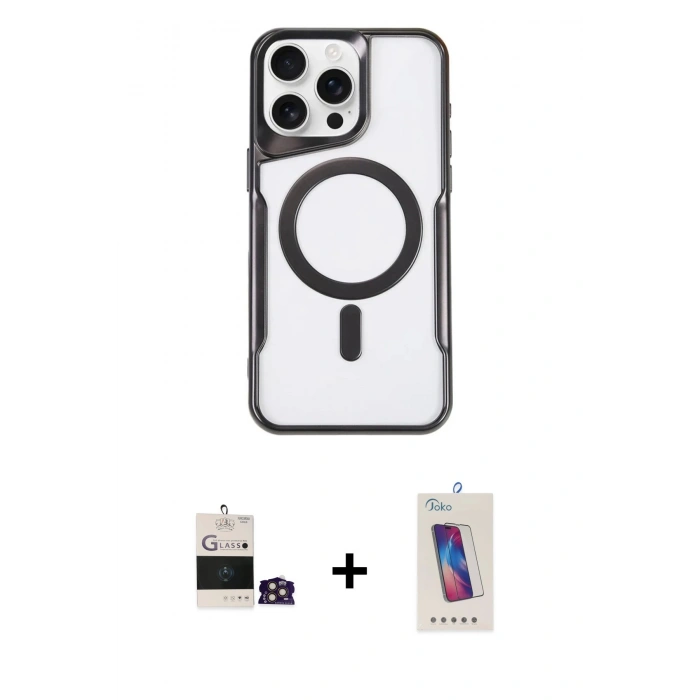 MARSİLYAN™- iPhone 14 Pro Max Kılıf Yadigar Klasik Özel Seri - Siyah Joko 5D Cam + Bilvis Titan Kamera Lens - GD