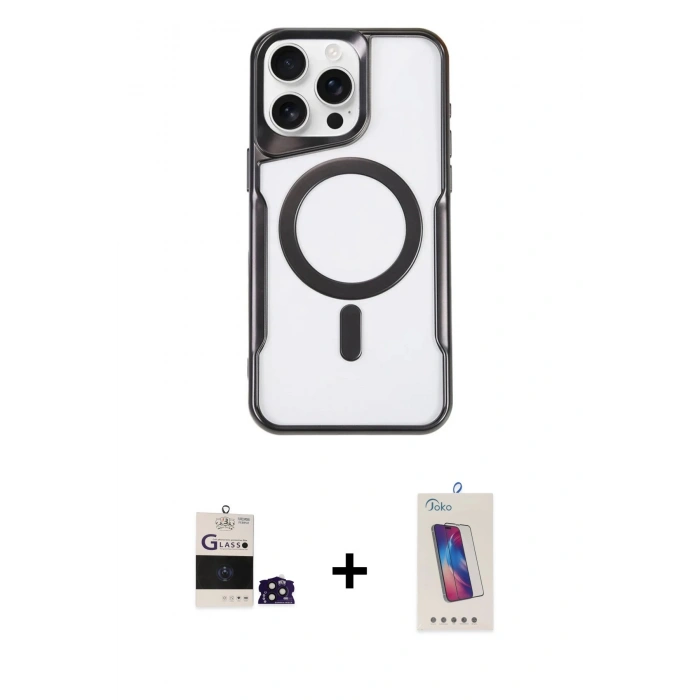 MARSİLYAN™- iPhone 14 Pro Max Kılıf Yadigar Klasik Özel Seri - Siyah Joko 5D Cam + Bilvis Titan Kamera Lens - DNMR