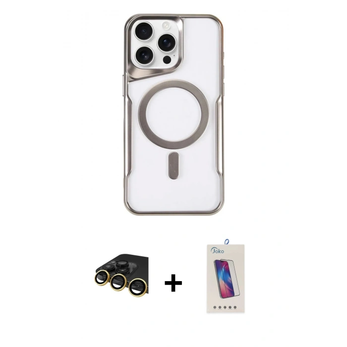 MARSİLYAN™- iPhone 14 Pro Max Kılıf Yadigar Klasik Özel Seri - Siyah Joko 5D Cam + Raze Metal Kamera Lens - GD