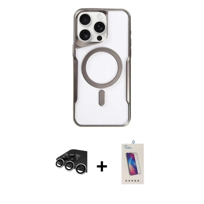 MARSİLYAN™- iPhone 14 Pro Max Kılıf Yadigar Klasik Özel Seri - Siyah Joko 5D Cam + Raze Metal Kamera Lens - GS