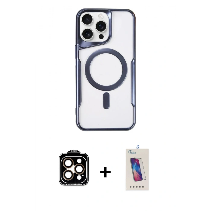 MARSİLYAN™- iPhone 14 Pro Max Kılıf Yadigar Klasik Özel Seri - Siyah Joko 5D Cam + PVD Metal Kamera Lens - TU