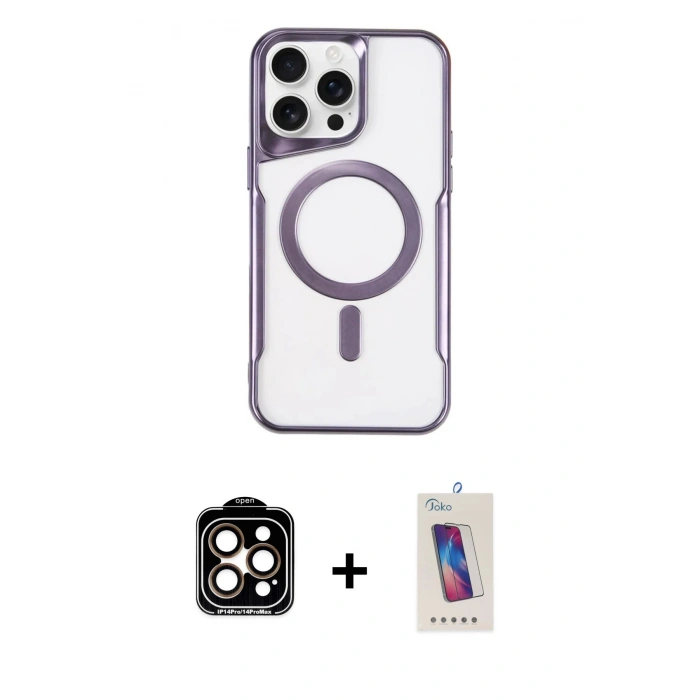 MARSİLYAN™- iPhone 14 Pro Max Kılıf Yadigar Klasik Özel Seri - Siyah Joko 5D Cam + PVD Metal Kamera Lens - TU