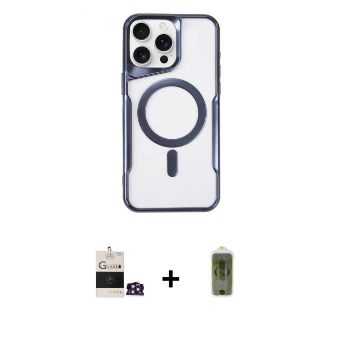 MARSİLYAN™- iPhone 14 Pro Max Kılıf Yadigar Klasik Özel Seri - Siyah Joko Magic 5D Hayalet Cam + Bilvis Titan Kamera Lens - GD