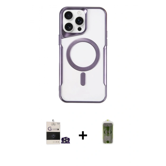 MARSİLYAN™- iPhone 14 Pro Max Kılıf Yadigar Klasik Özel Seri - Siyah Joko Magic 5D Hayalet Cam + Bilvis Titan Kamera Lens - GS