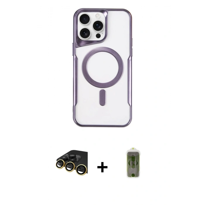 MARSİLYAN™- iPhone 14 Pro Max Kılıf Yadigar Klasik Özel Seri - Siyah Joko Magic 5D Hayalet Cam + Raze Metal Kamera Lens - GD