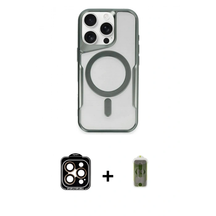MARSİLYAN™- iPhone 14 Pro Max Kılıf Yadigar Klasik Özel Seri - Siyah Joko Magic 5D Hayalet Cam + PVD Metal Kamera Lens - TU