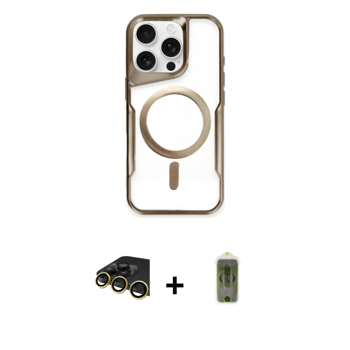 MARSİLYAN™- iPhone 14 Pro Max Kılıf Yadigar Klasik Özel Seri - Siyah Joko Magic 5D Hayalet Cam + Raze Metal Kamera Lens - GD