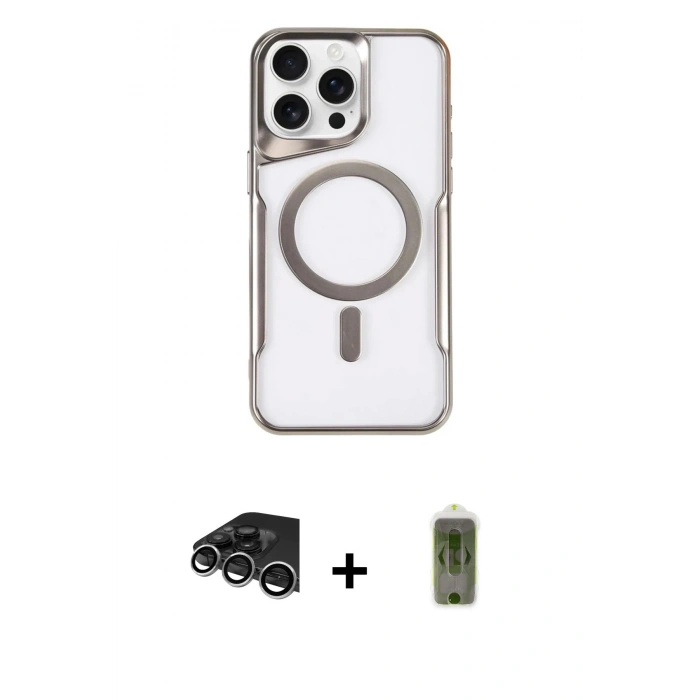 MARSİLYAN™- iPhone 14 Pro Max Kılıf Yadigar Klasik Özel Seri - Siyah Joko Magic 5D Hayalet Cam + Raze Metal Kamera Lens - GS
