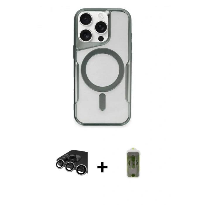 MARSİLYAN™- iPhone 14 Pro Max Kılıf Yadigar Klasik Özel Seri - Siyah Joko Magic 5D Hayalet Cam + Raze Metal Kamera Lens - GS