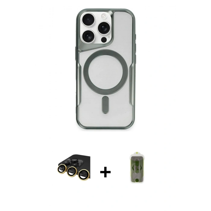 MARSİLYAN™- iPhone 14 Pro Max Kılıf Yadigar Klasik Özel Seri - Siyah Joko Magic 5D Hayalet Cam + Raze Metal Kamera Lens - GD