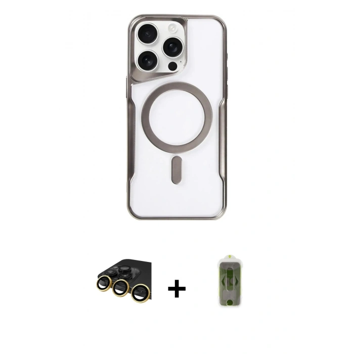 MARSİLYAN™- iPhone 14 Pro Max Kılıf Yadigar Klasik Özel Seri - Siyah Joko Magic 5D Hayalet Cam + Raze Metal Kamera Lens - GD