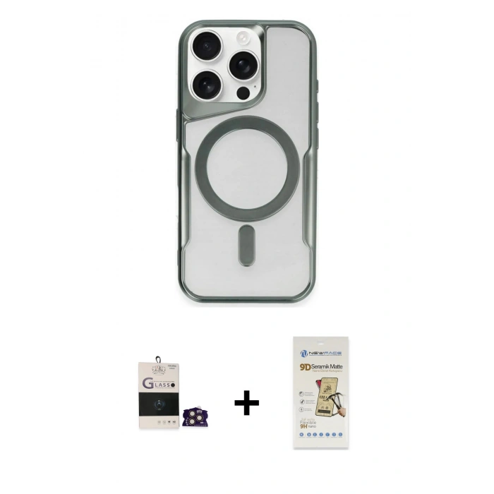 MARSİLYAN™- iPhone 14 Pro Max Kılıf Yadigar Klasik Özel Seri - Siyah Mat Seramik Nano Ekran Koruyucu + Bilvis Titan Kamera Lens - GD