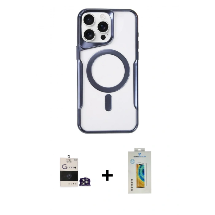 MARSİLYAN™- iPhone 14 Pro Max Kılıf Yadigar Klasik Özel Seri - Siyah Polymer Nano Ekran Koruyucu + Bilvis Titan Kamera Lens - GS