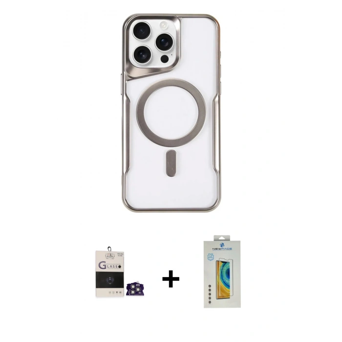 MARSİLYAN™- iPhone 14 Pro Max Kılıf Yadigar Klasik Özel Seri - Siyah Polymer Nano Ekran Koruyucu + Bilvis Titan Kamera Lens - GS