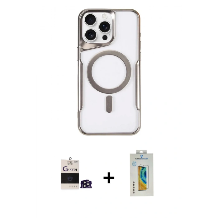 MARSİLYAN™- iPhone 14 Pro Max Kılıf Yadigar Klasik Özel Seri - Siyah Polymer Nano Ekran Koruyucu + Bilvis Titan Kamera Lens - DNMR