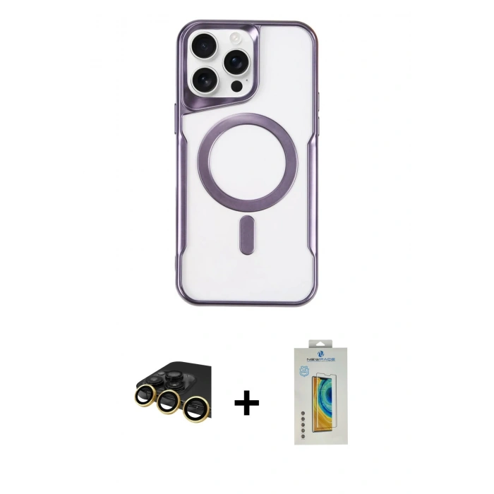 MARSİLYAN™- iPhone 14 Pro Max Kılıf Yadigar Klasik Özel Seri - Siyah Polymer Nano Ekran Koruyucu + Raze Metal Kamera Lens - GD