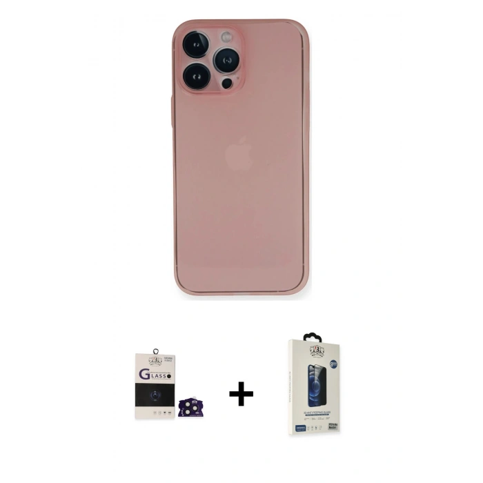 MARSİLYAN™- iPhone 14 Pro Max Kılıf Yadigar Yansıma Serisi - Siyah Bilvis Hayalet Cam Ekran Koruyucu + Bilvis Titan Kamera Lens - DNMR
