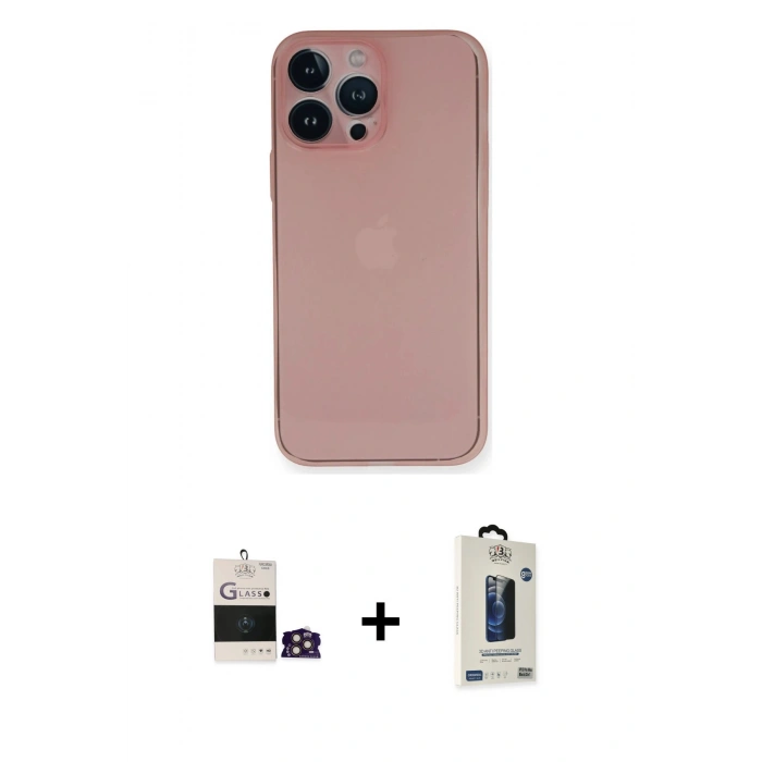MARSİLYAN™- iPhone 14 Pro Max Kılıf Yadigar Yansıma Serisi - Siyah Bilvis Hayalet Cam Ekran Koruyucu + Bilvis Titan Kamera Lens - GD
