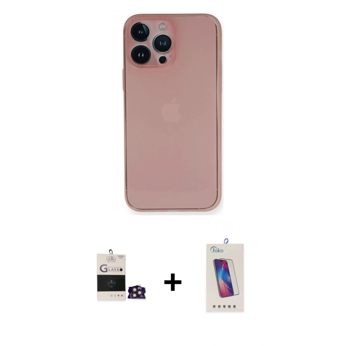 MARSİLYAN™- iPhone 14 Pro Max Kılıf Yadigar Yansıma Serisi - Siyah Joko 5D Cam + Bilvis Titan Kamera Lens - GD