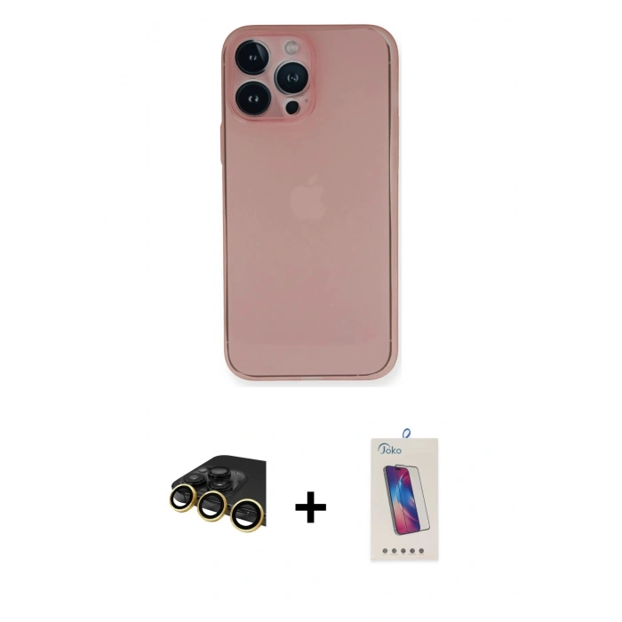 MARSİLYAN™- iPhone 14 Pro Max Kılıf Yadigar Yansıma Serisi - Siyah Joko 5D Cam + Raze Metal Kamera Lens - GD