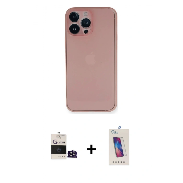 MARSİLYAN™- iPhone 14 Pro Max Kılıf Yadigar Yansıma Serisi - Siyah Joko 5D Cam + Bilvis Titan Kamera Lens - SH
