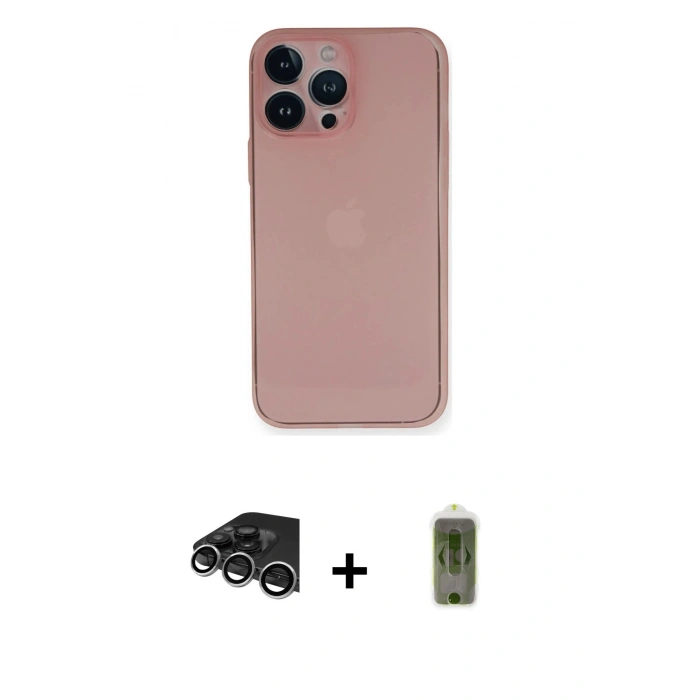 MARSİLYAN™- iPhone 14 Pro Max Kılıf Yadigar Yansıma Serisi - Siyah Joko Magic 5D Hayalet Cam + Raze Metal Kamera Lens - GS