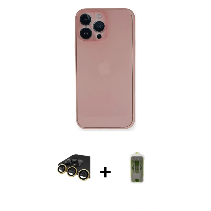 MARSİLYAN™- iPhone 14 Pro Max Kılıf Yadigar Yansıma Serisi - Siyah Joko Magic 5D Hayalet Cam + Raze Metal Kamera Lens - GD