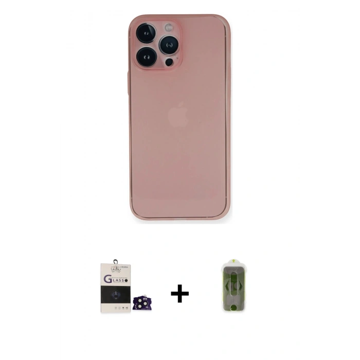 MARSİLYAN™- iPhone 14 Pro Max Kılıf Yadigar Yansıma Serisi - Siyah Joko Magic 5D Hayalet Cam + Bilvis Titan Kamera Lens - SH
