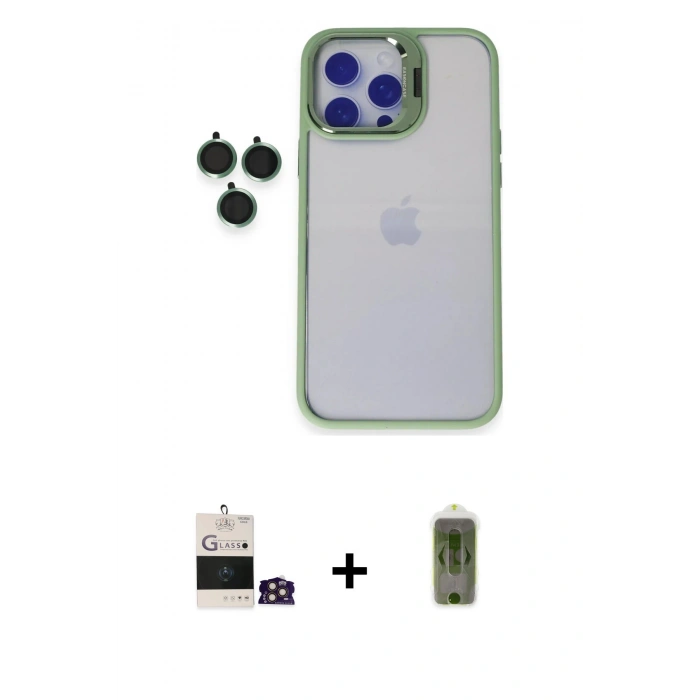 MARSİLYAN™- iPhone 14 Pro Max Kılıf Yankı Asil Serisi - Siyah Joko Magic 5D Hayalet Cam + Bilvis Titan Kamera Lens - GD